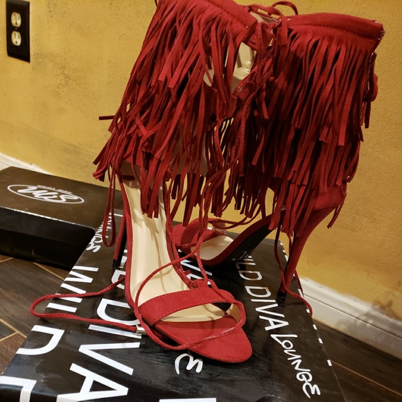 Wild Diva Shoes - Heels with fringe